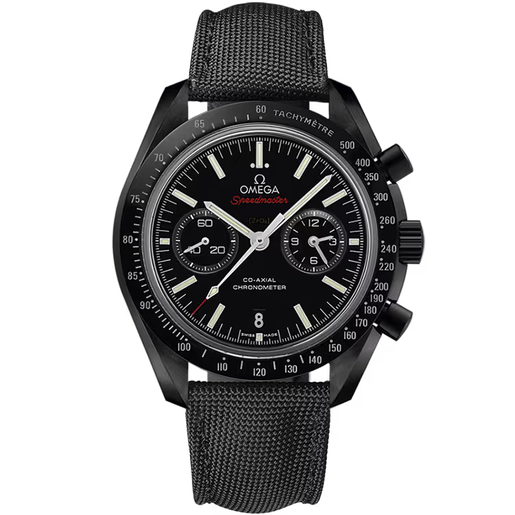 Omega Dark Side of the Moon Black Dial Black Ceramic Fabric Strap 44mm - Image 1