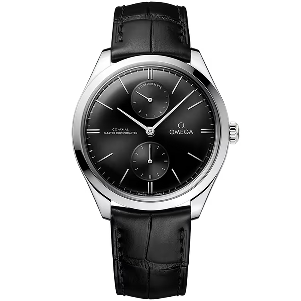 Omega Tresor Black Dial Stainless Steel Leather Strap 40mm