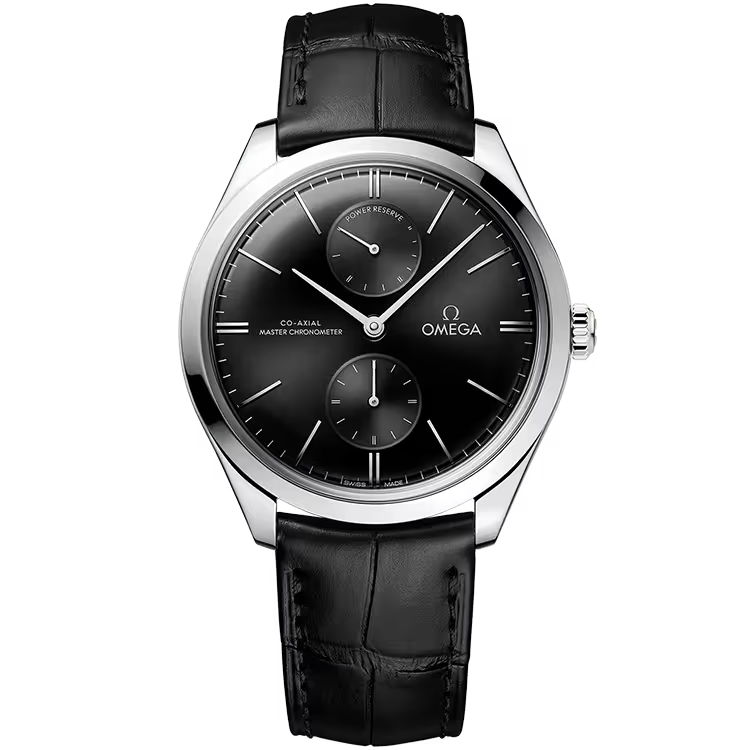 Omega Tresor Black Dial Stainless Steel Leather Strap 40mm - Image 1