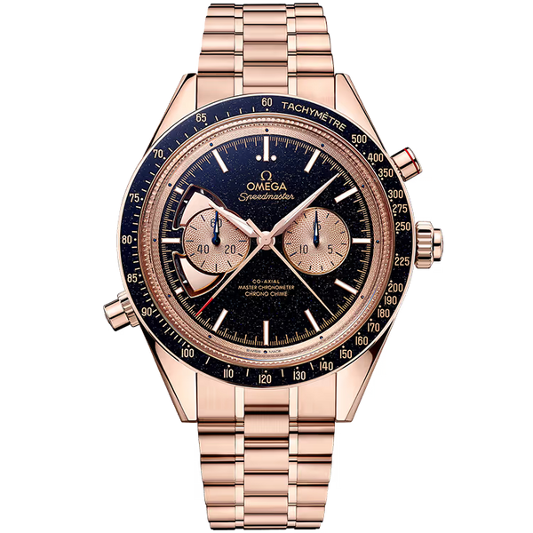 Omega Two Counters Blue Dial Rose Gold 45mm