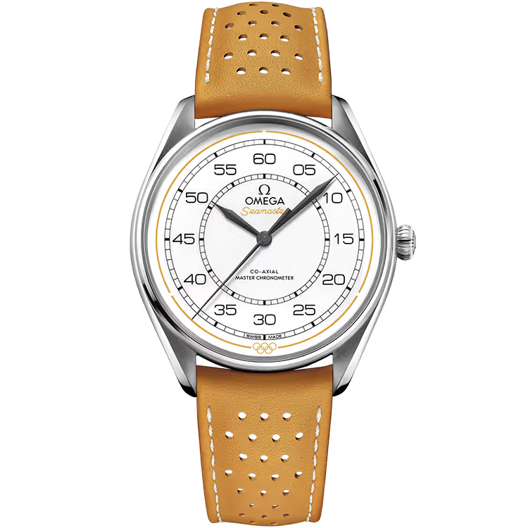 Omega Heritage Model White Dial Olympic Stainless Steel Yellow Leather Strap 40mm - Limited 100 - Image 1