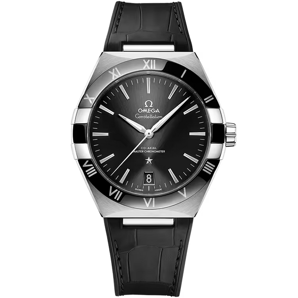 Omega Constellation Black Dial Leather Strap 41mm