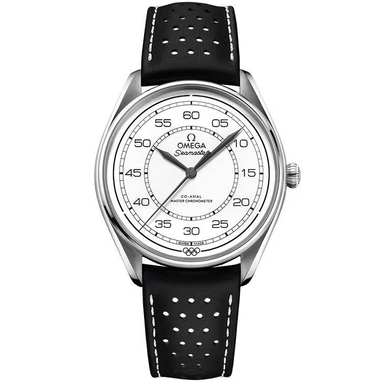 Omega Heritage Model White Dial Olympic Stainless Steel Black Leather Strap 40mm - Limited 100 - Image 1