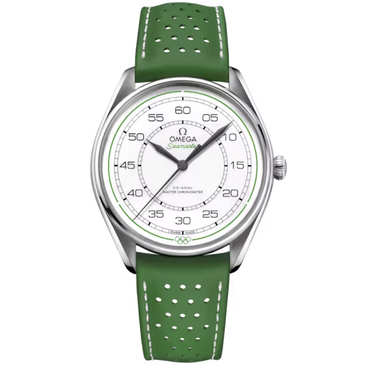 Omega Heritage Model White Dial Olympic Stainless Steel Green Leather Strap 40mm - Limited 100 - Image 1