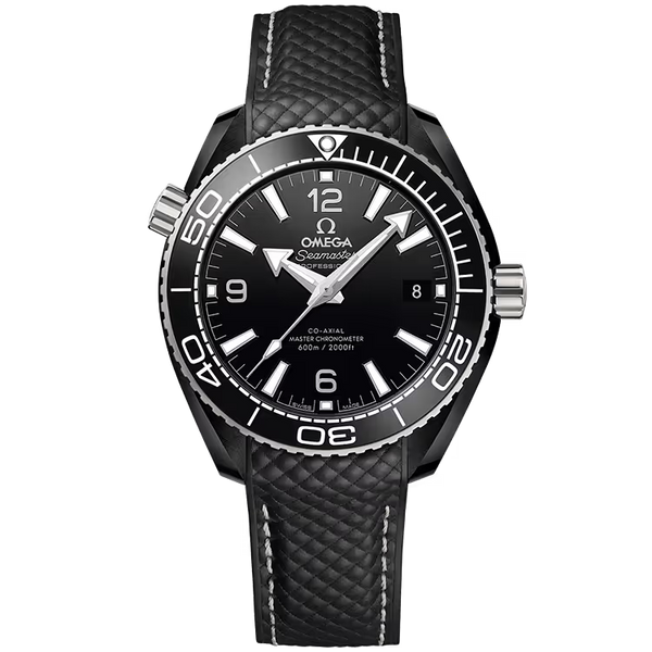 Omega Planet Ocean Black Dial Black Ceramic Rubber Strap 40mm