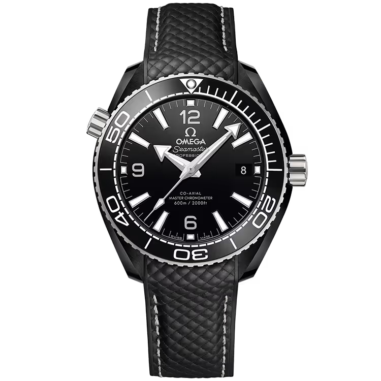 Omega Planet Ocean Black Dial Black Ceramic Rubber Strap 40mm - Image 1