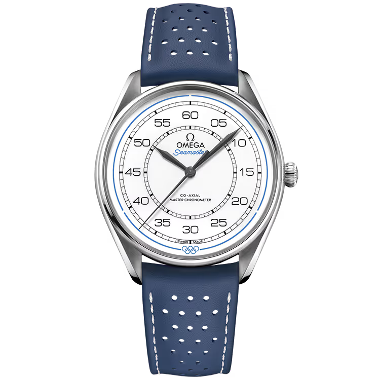 Omega Heritage Model White Dial Olympic Stainless Steel Blue Leather Strap 40mm - Limited 100 - Image 1