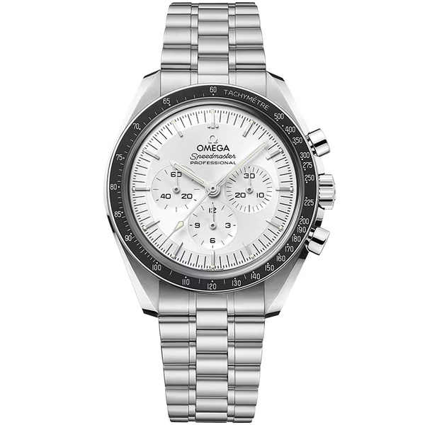 Omega Moonwatch Silver Dial Chronograph White Gold 42mm