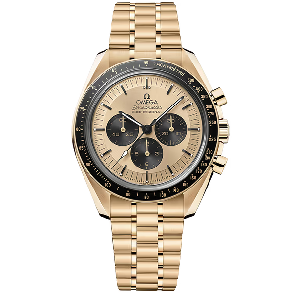 Omega Moonwatch Champagne Dial Chronograph Yellow Gold 42mm