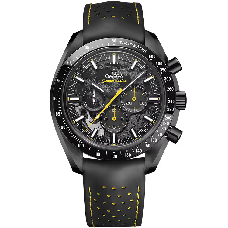 Omega Dark Side of the Moon Black Dial Black Ceramic Leather Strap 44mm - Image 1