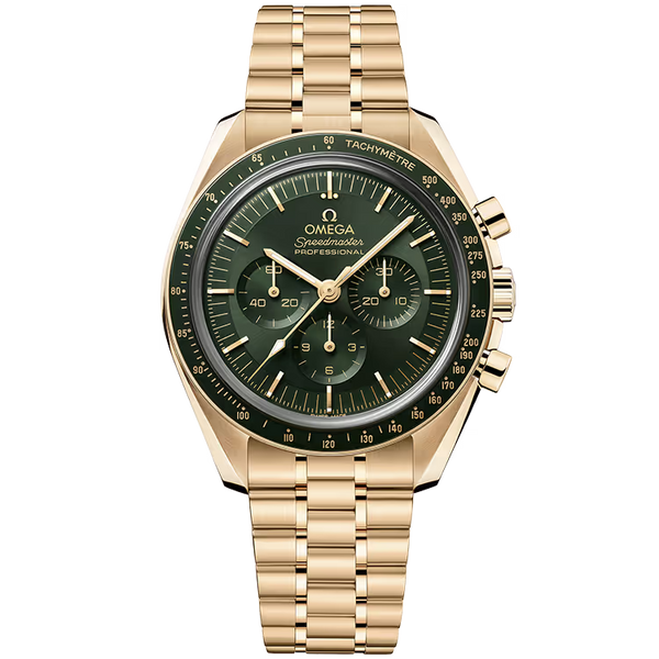 Omega Moonwatch Green Dial Chronograph Yellow Gold 42mm