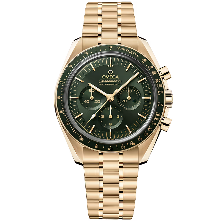 Omega Moonwatch Green Dial Chronograph Yellow Gold 42mm - Image 1