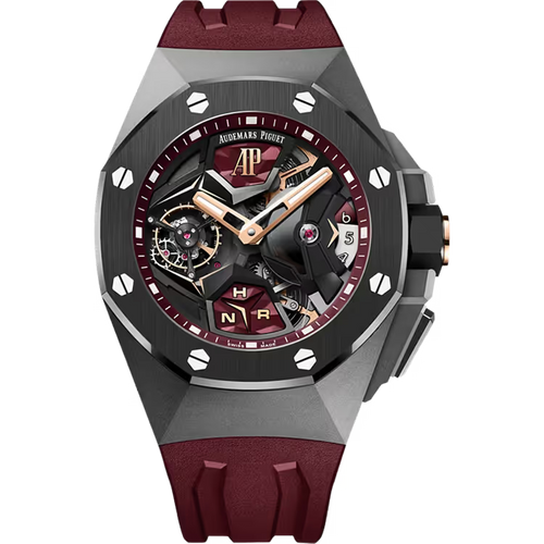 Audemars Piguet Royal Oak Concept Skeleton Dial Flying Tourbillon GMT Titanium Red Rubber Strap 44mm