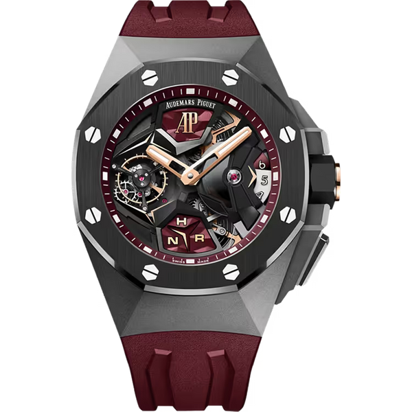 Audemars Piguet Royal Oak Concept Skeleton Dial Flying Tourbillon GMT Titanium Red Rubber Strap 44mm
