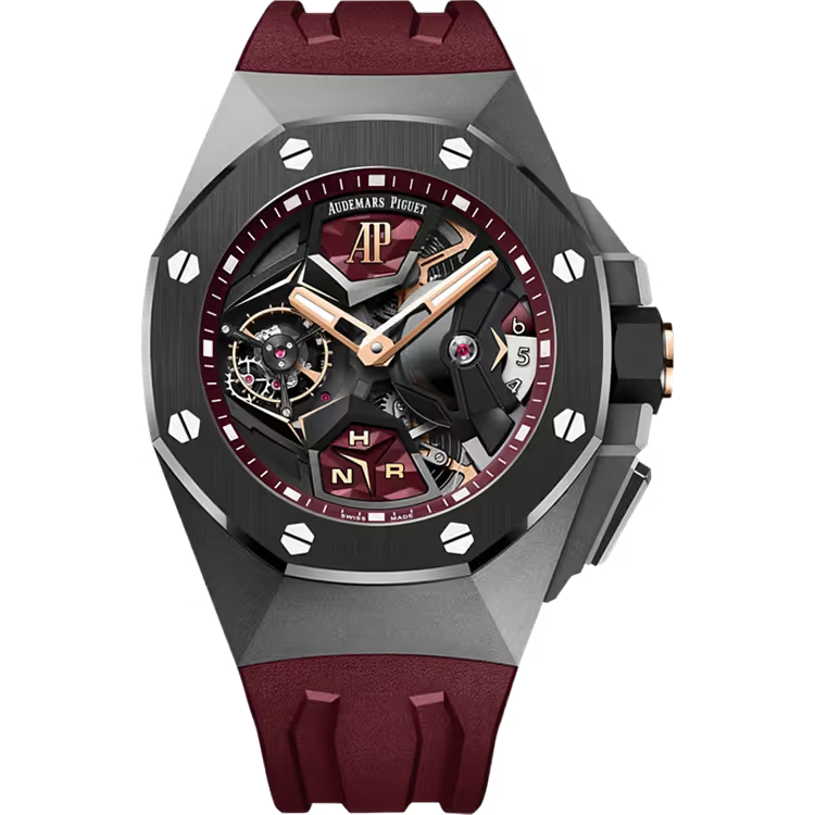 Audemars Piguet Royal Oak Concept Skeleton Dial Flying Tourbillon GMT Titanium Red Rubber Strap 44mm - Image 1