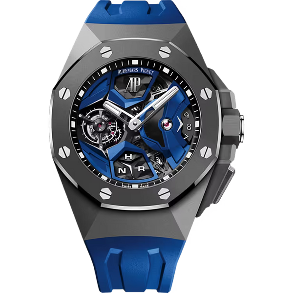 Audemars Piguet Royal Oak Concept Skeleton Dial Flying Tourbillon GMT Titanium Blue Rubber Strap 44mm