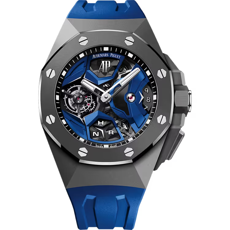 Audemars Piguet Royal Oak Concept Skeleton Dial Flying Tourbillon GMT Titanium Blue Rubber Strap 44mm - Image 1