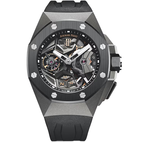 Audemars Piguet Royal Oak Concept Skeleton Dial Flying Tourbillon GMT Titanium Black Rubber Strap 44mm