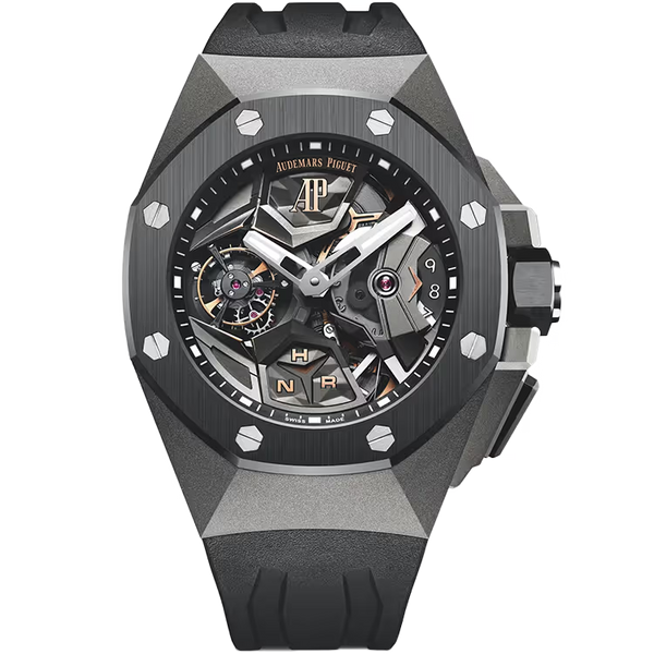 Audemars Piguet Royal Oak Concept Skeleton Dial Flying Tourbillon GMT Titanium Black Rubber Strap 44mm