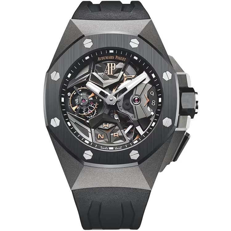 Audemars Piguet Royal Oak Concept Skeleton Dial Flying Tourbillon GMT Titanium Black Rubber Strap 44mm - Image 1