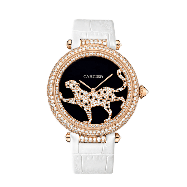 Cartier Panthère Jewelry Black Leather 42mm