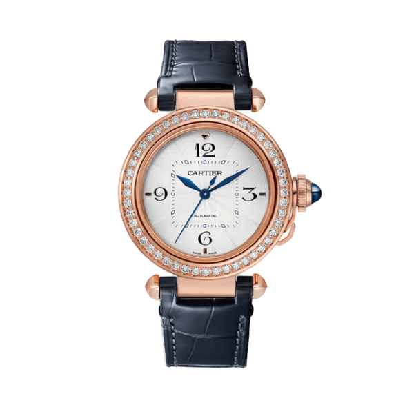 Cartier Pasha Silver Leather 35mm