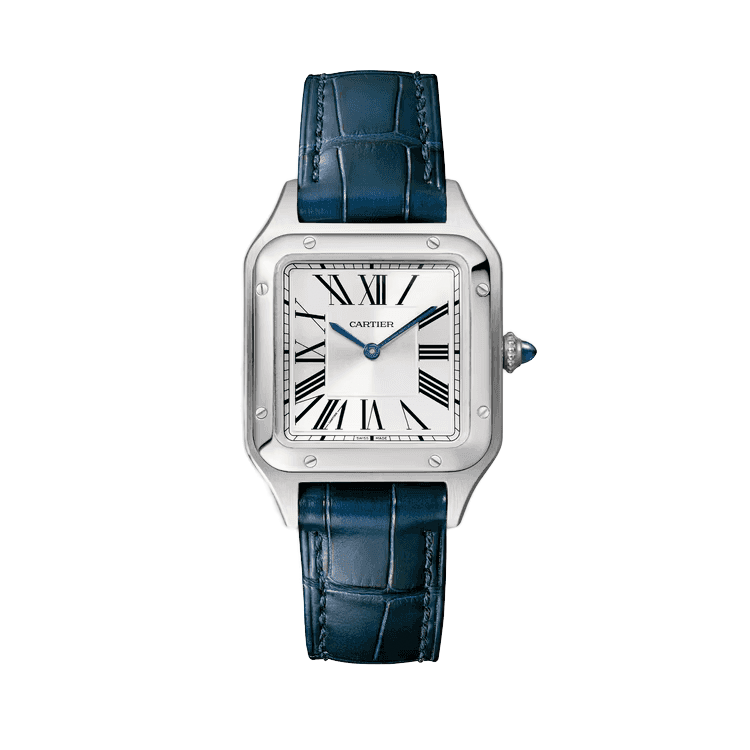 Cartier Santos Dumont Silver Leather 27.5mm - Image 1