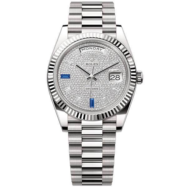 Rolex Day-Date Diamond Pave White Gold 40mm