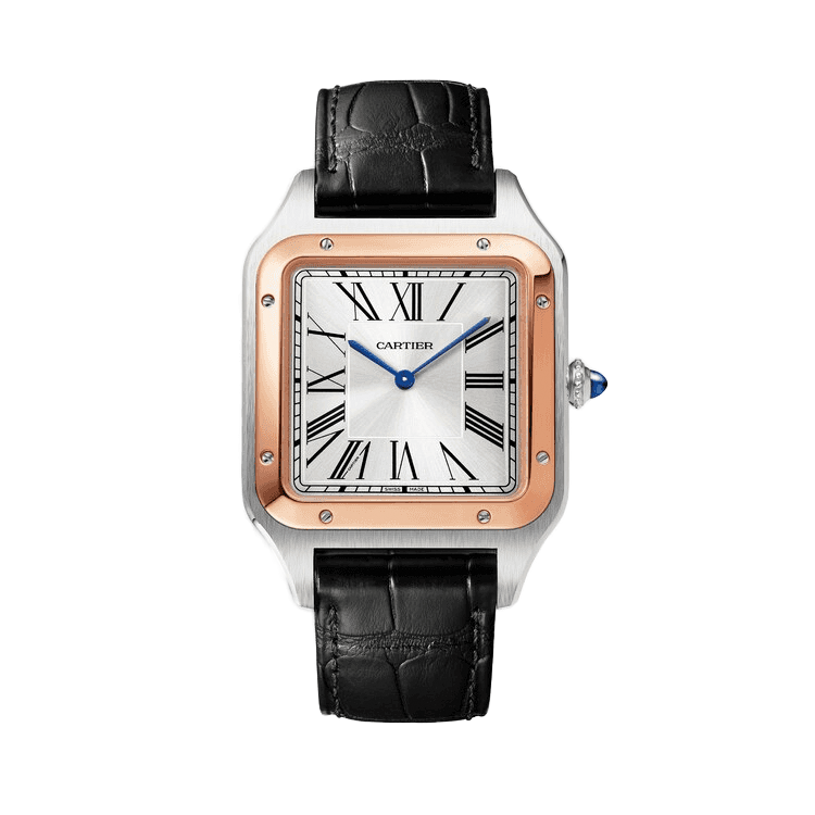 Cartier Santos Dumont Silver Leather 33.9mm - Image 1