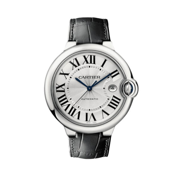 Cartier Ballon Bleu Large Silver Leather 42mm