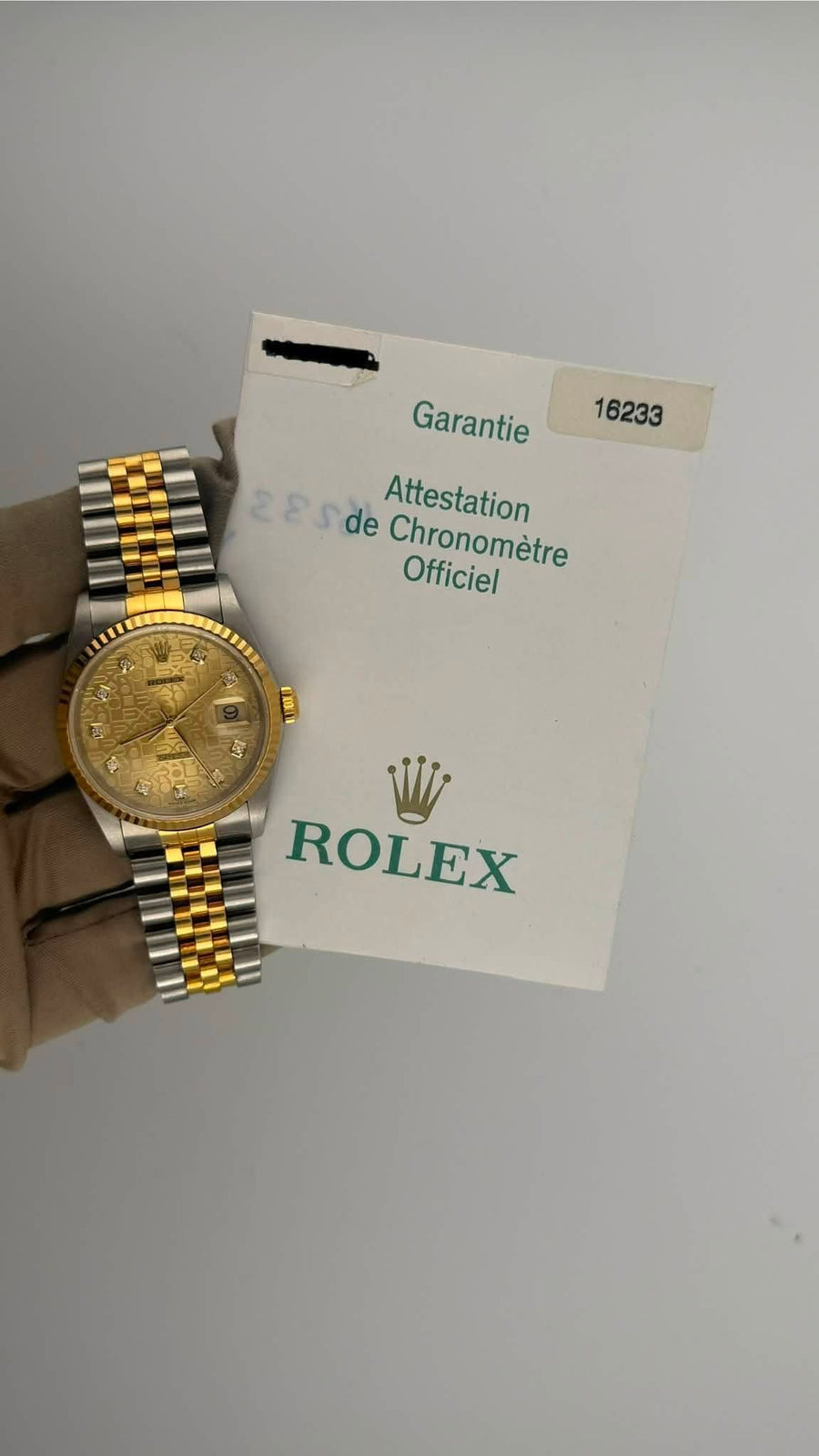 Rolex Date-Just 36 Anniversary Diamond Dial 16233 (Watch, Papers, Box & Booklets) - Image 2