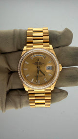 2026 NEW BNIB Rolex Day-Date 36 Factory Diamond & Bezel 128398TBR (Watch, Card, WT Box & Booklets) - Thumb 2