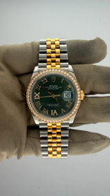 2026 Rolex Date-Just 36 Two Tone Green Roman Dial 126283RBR (Watch,Card,WT Box & Booklets) - Thumb 3