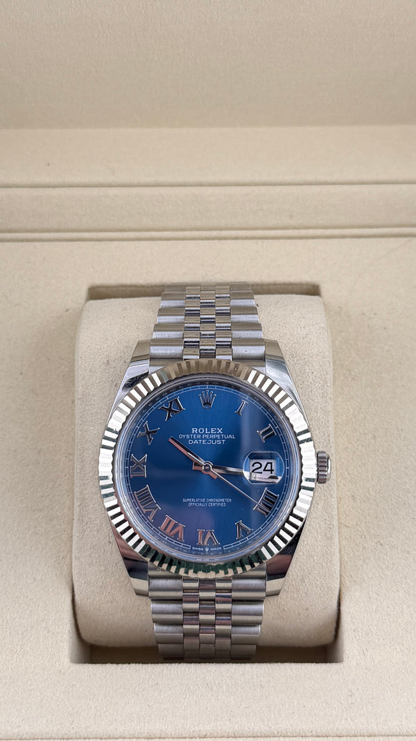 2024 Rolex Date-Just Blue Azzuro 126334 (Watch, Card & Box)