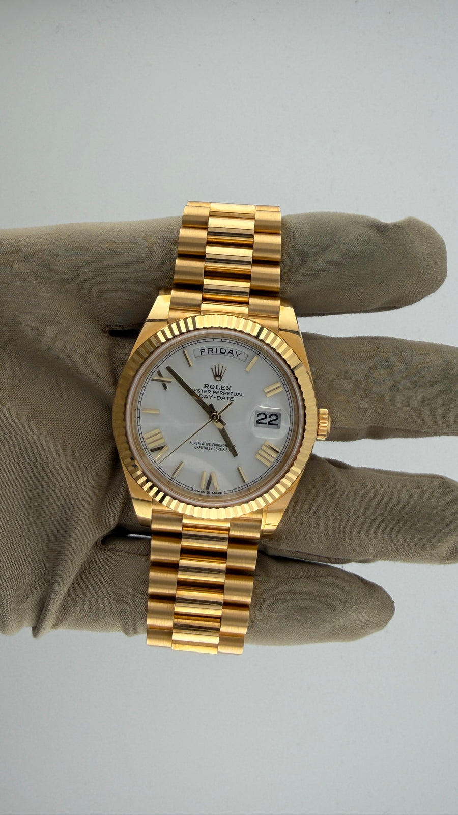 2019 Rolex Day-Date White Roman 228238 (Watch,Card,Wt & Box) - Image 2