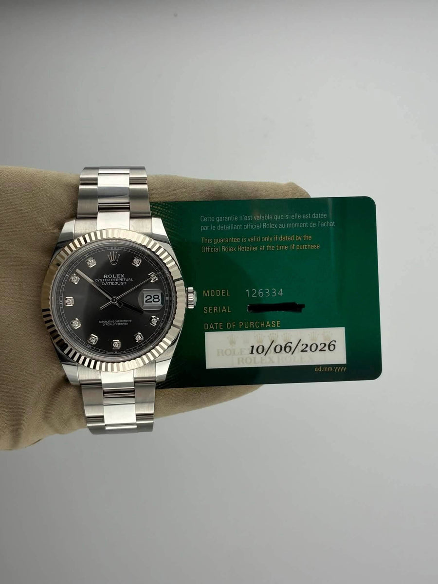 2026 Rolex Datejust 41 Rhodium Diamond Dial 126334 (Watch + Card + WT) - Image 2
