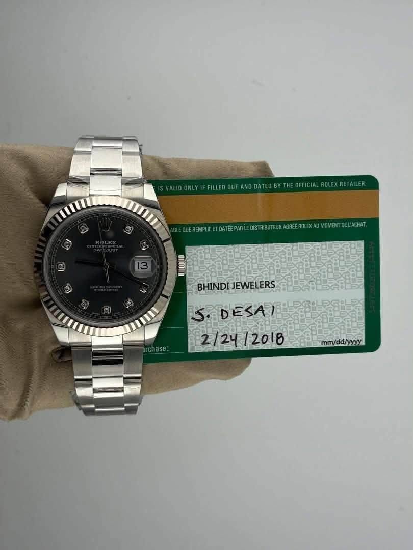 2018 Rolex Datejust 41 Rhodium Diamond Dial 126334 (Watch + Card) - Image 2