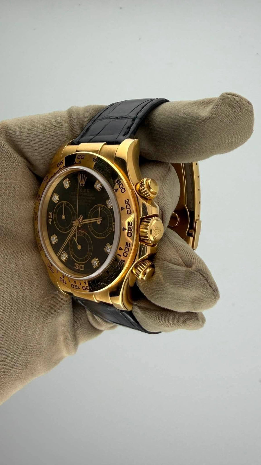 2005 Rolex Daytona Black Diamond Dial 116518 (Watch + Papers + WT + Factory Leather Straps) - Image 4
