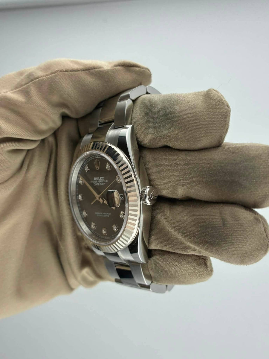 2026 Rolex Datejust 41 Rhodium Diamond Dial 126334 (Watch + Card + WT) - Image 4