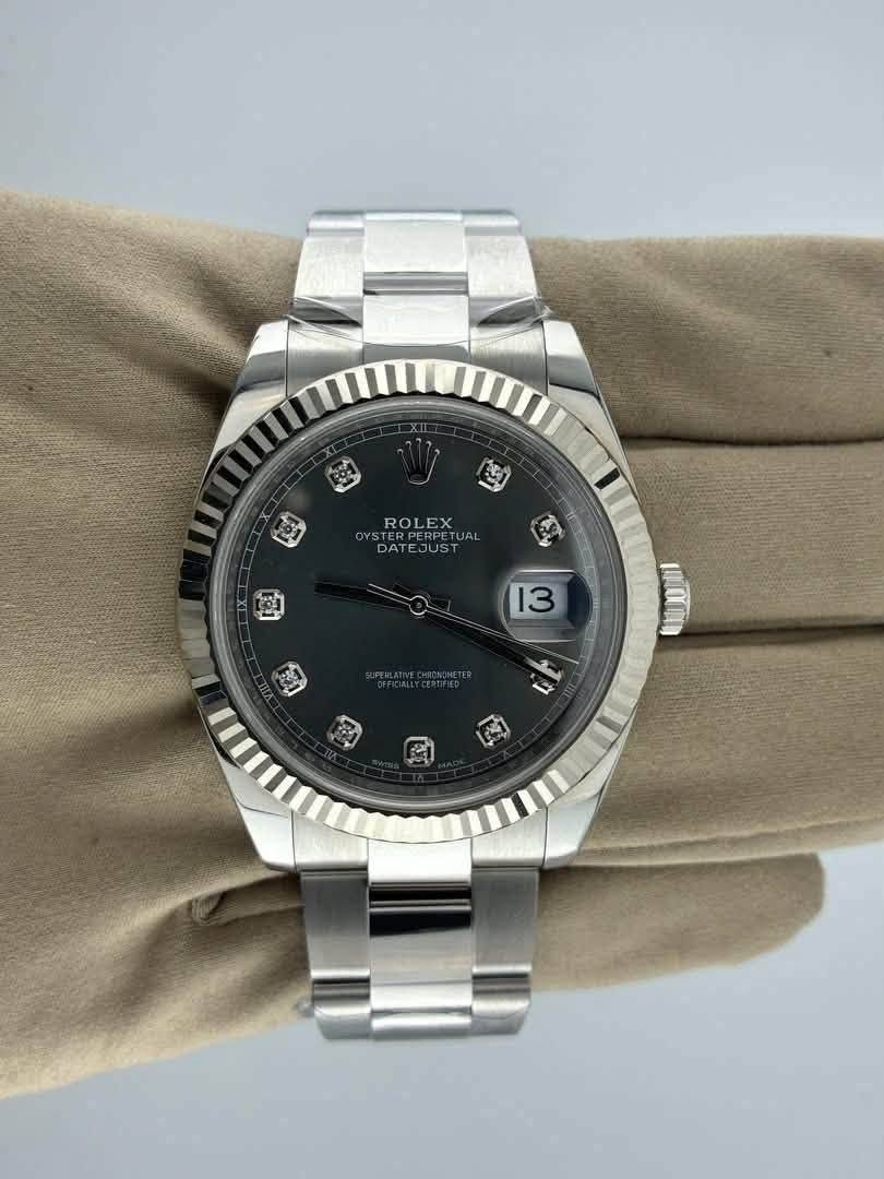 2018 Rolex Datejust 41 Rhodium Diamond Dial 126334 (Watch + Card) - Image 3