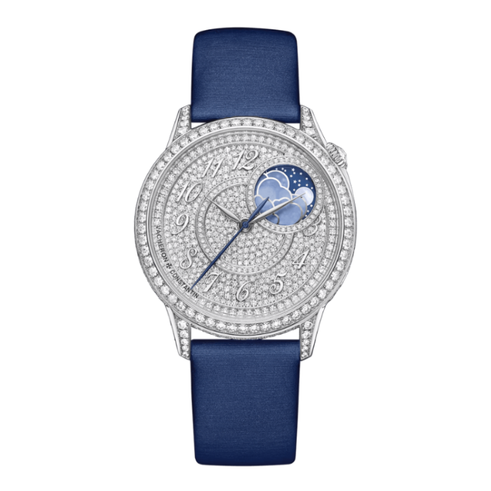 Vacheron Constantin Égérie Moon Phase Diamond Pave Alligator Leather 37mm - Image 1