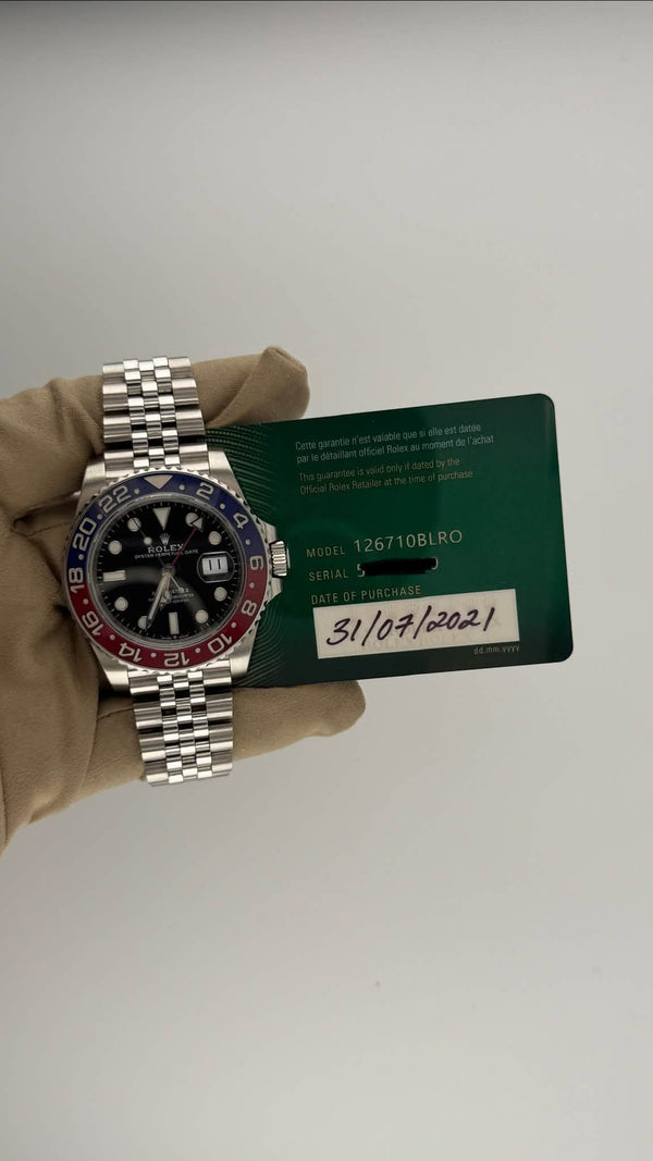 2021 Rolex GMT-Master II "Pepsi" 126710BLRO (Watch + Card)