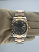 2005 Rolex Datejust 36 Grey Diamond Dial 116201 (Watch + Paper + WT) - Thumb 3