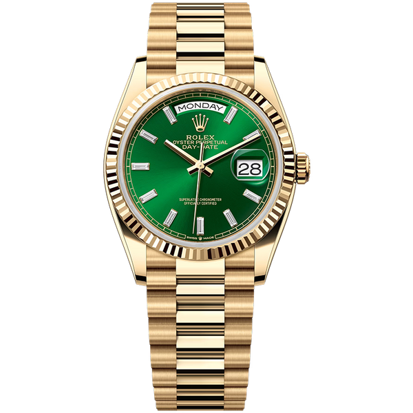 Rolex Day-Date Green Yellow Gold 36mm