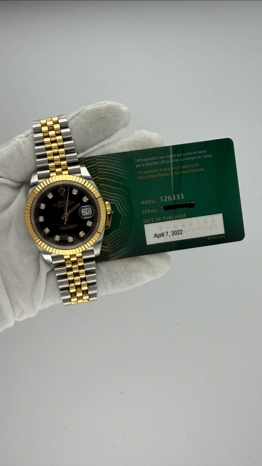 2022 Rolex Datejust Black Diamond Dial 126333 - Image 2