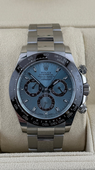 2022 Rolex Daytona Platinum Ice Blue Dial 116506 ( Watch,Box,Cards,Booklets,2X Tags)