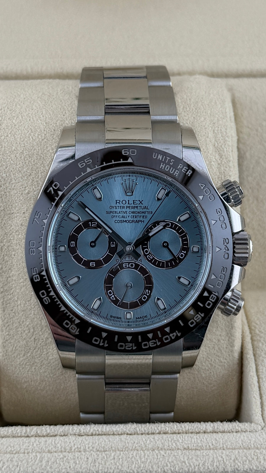 2022 Rolex Daytona Platinum Ice Blue Dial 116506 ( Watch,Box,Cards,Booklets,2X Tags) - Image 1