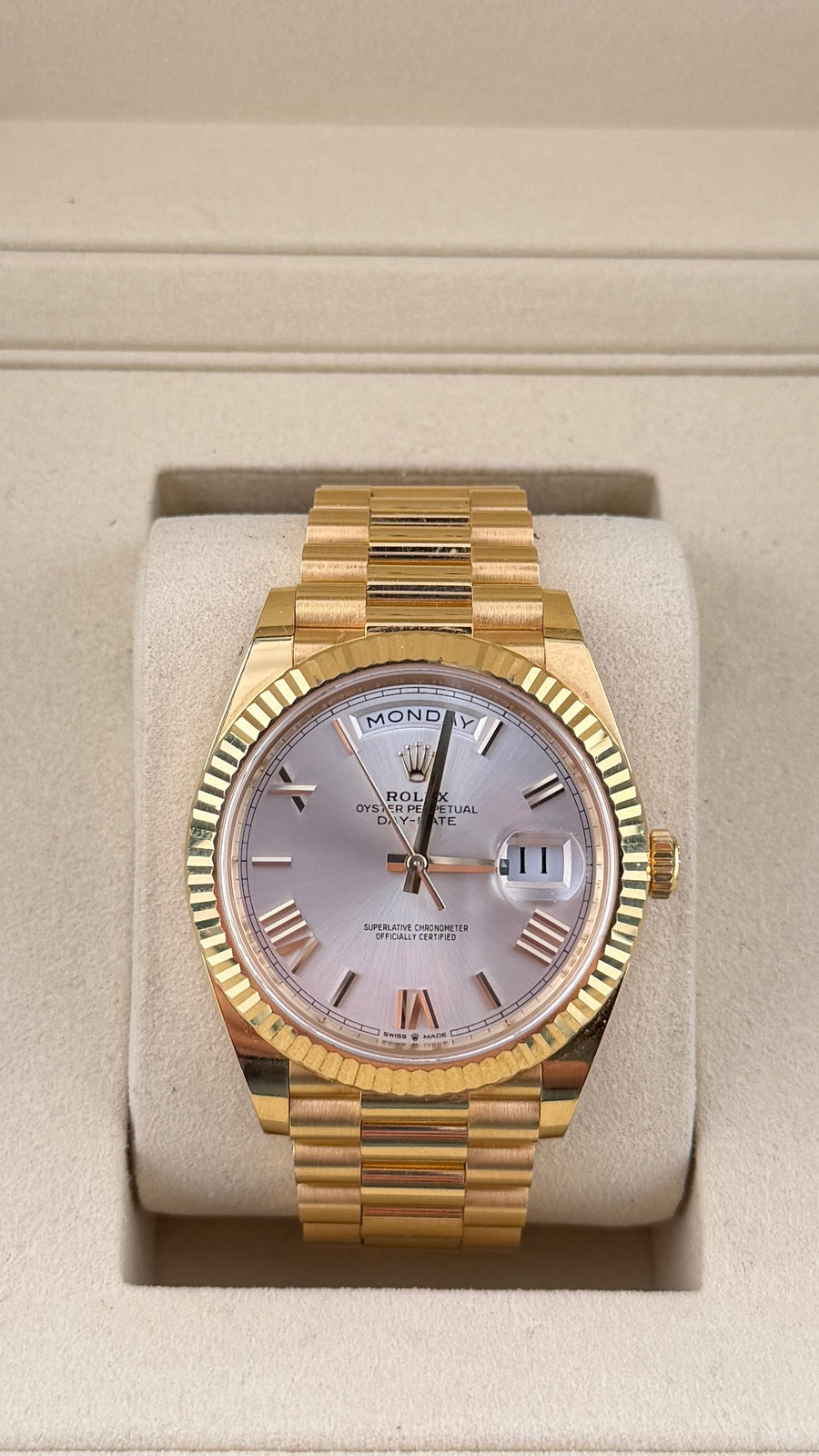 2023 Rolex Day-Date 228238 (Watch, Card & Box) - Image 1