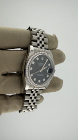 Rolex Date-Just 36 Black Diamond Bezel & Dial 116224 (Watch,Booklets & Box) - Thumb 4