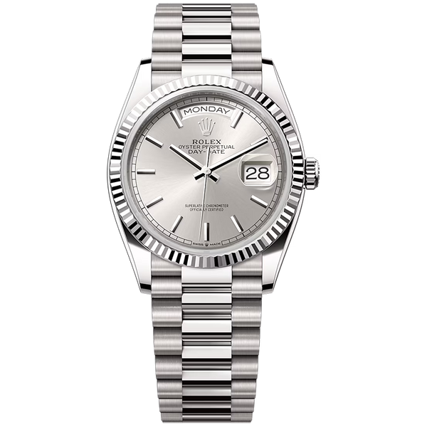 Rolex Day-Date Silver White Gold 36mm